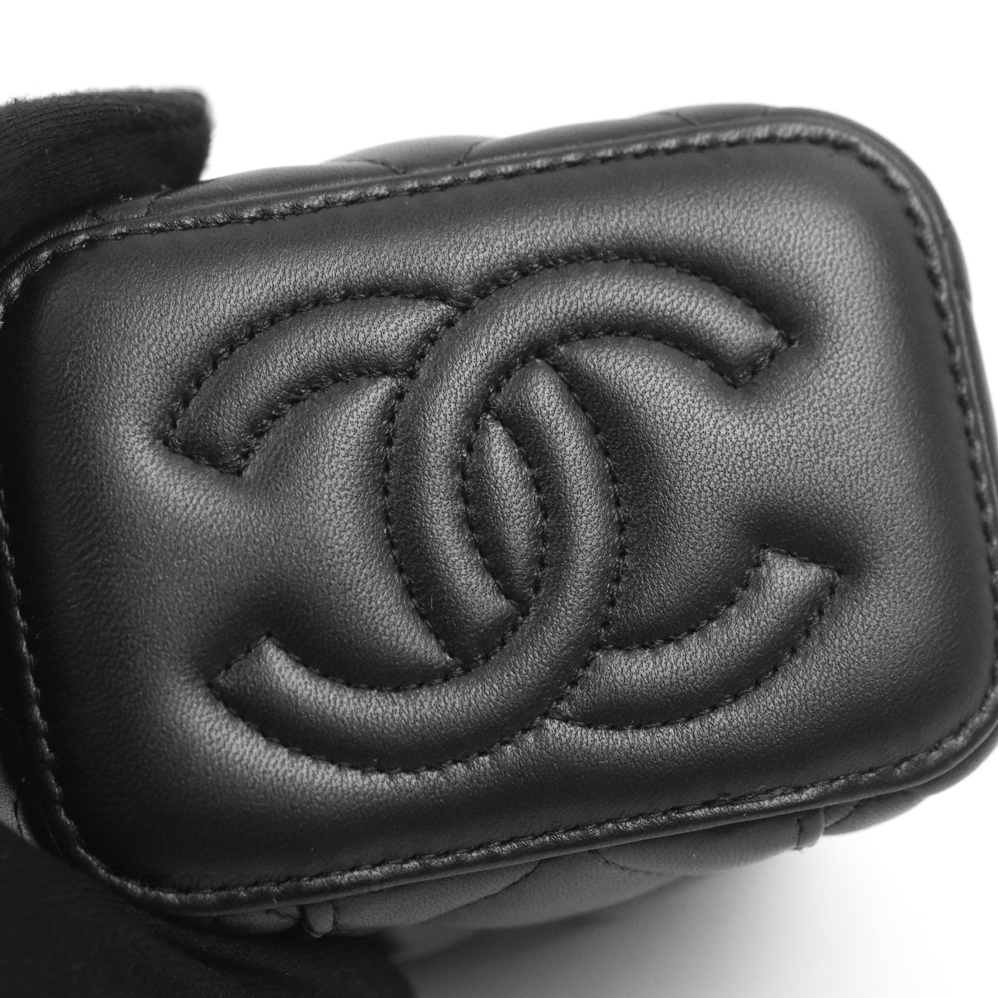 Chanel Mini Ball Crush Vanity With Chain Black Lambskin Gold Hardware