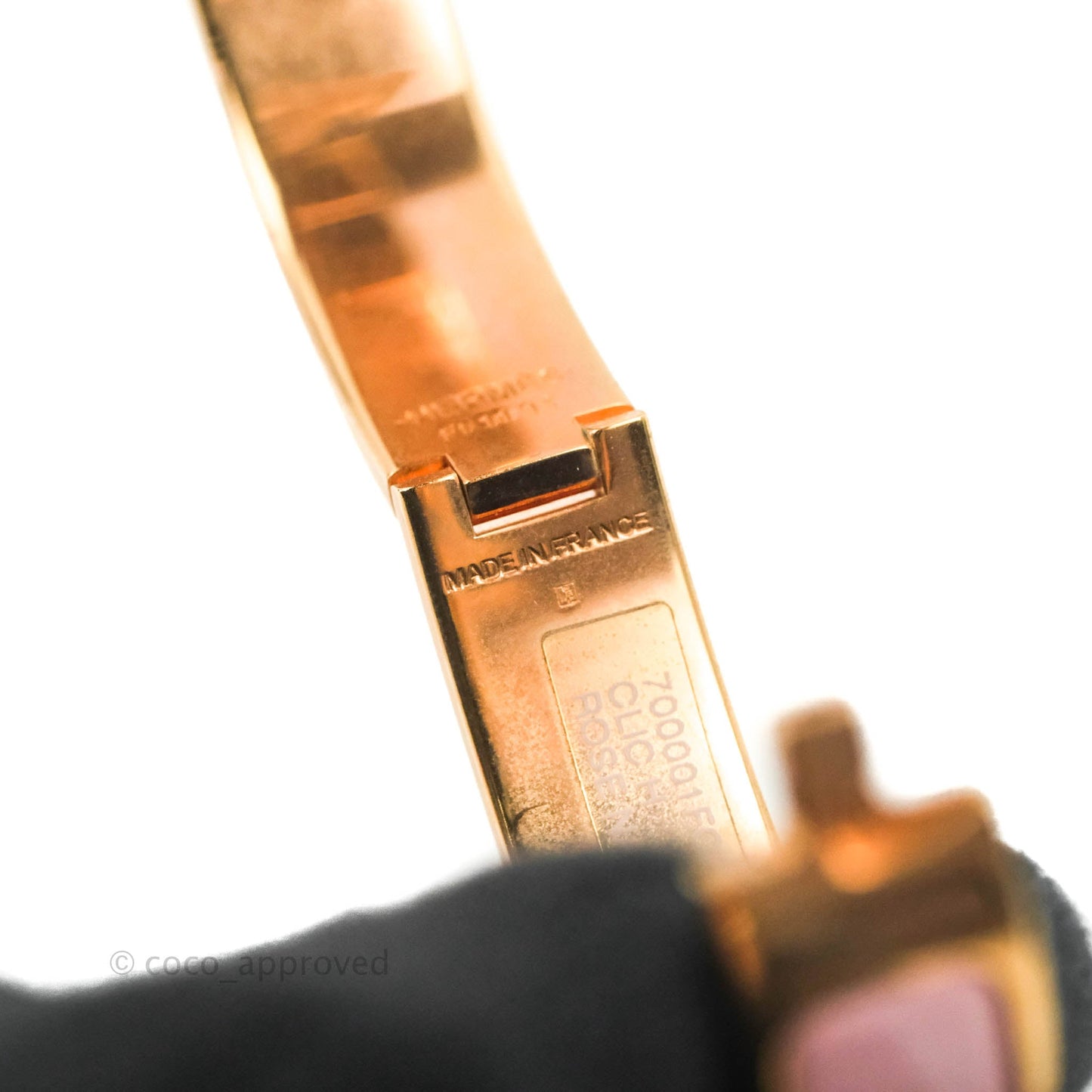 Hermès Clic H Bracelet Pink Nacarat Rose Gold PM