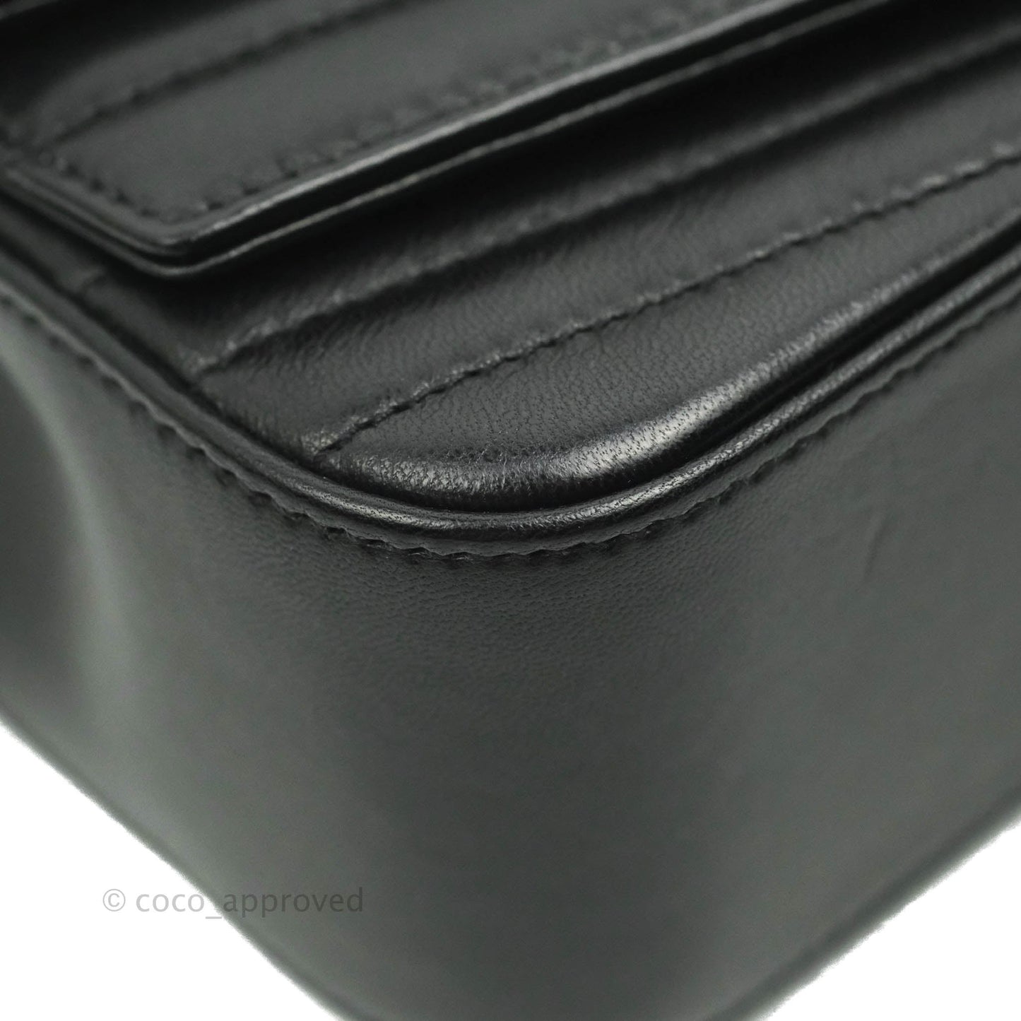 Saint Laurent Small Sulpice Triple V-Flap Black Lambskin Crossbody Bag