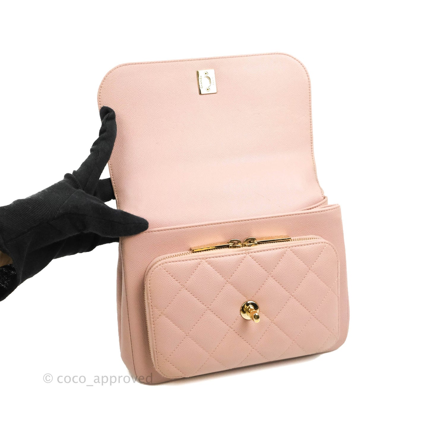 Chanel Quilted Medium Business Affinity Flap Pink Caviar Gold Hardware