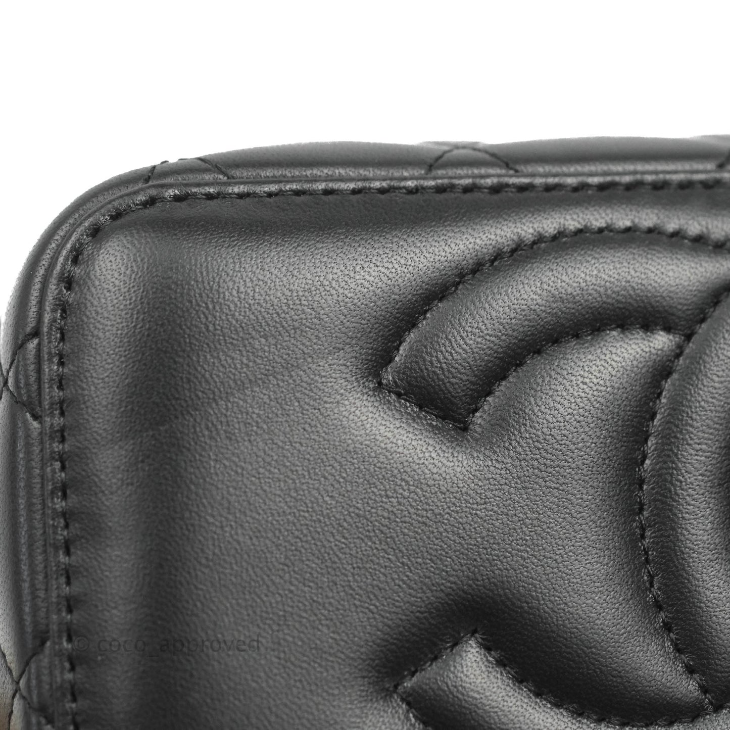 Chanel Vanity Rectangular Top Handle Black Lambskin Gold Hardware