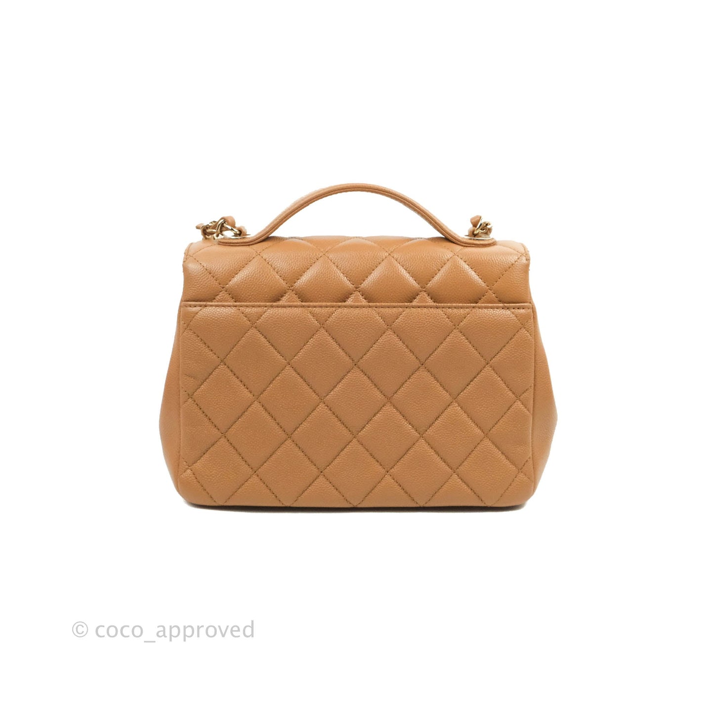 Chanel Quilted Medium Business Affinity Flap Caramel Caviar Gold Hardware 21P