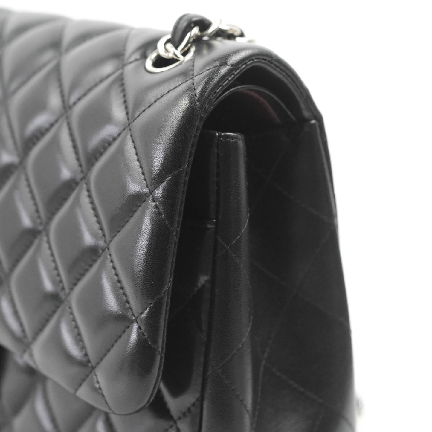 Chanel Jumbo Double Flap Black Lambskin Silver Hardware⁣⁣
