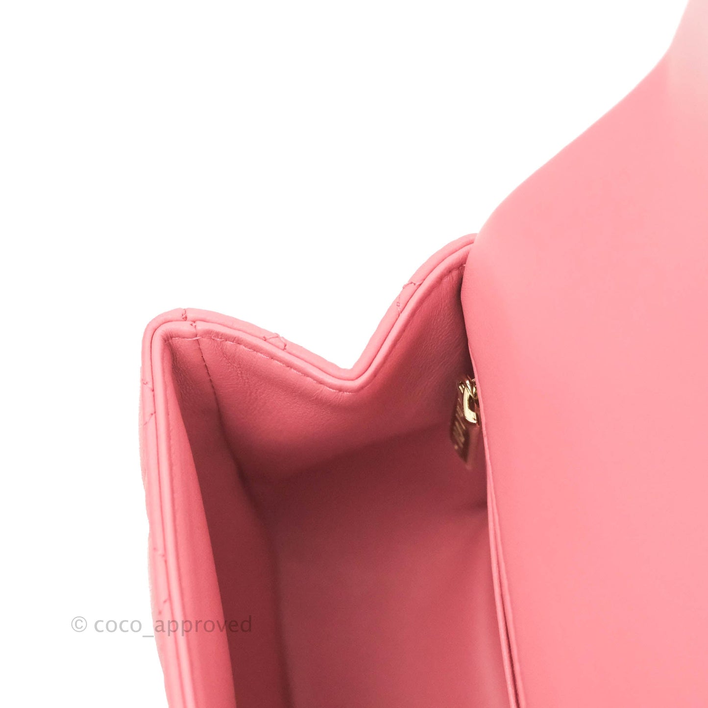 Chanel Top Handle Mini Rectangular Flap Bag Pink Lambskin Gold Hardware