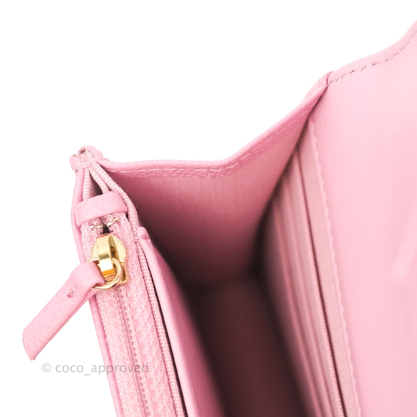 Chanel Top Handle Wallet On Chain WOC Pink Caviar Gold Hardware 22S