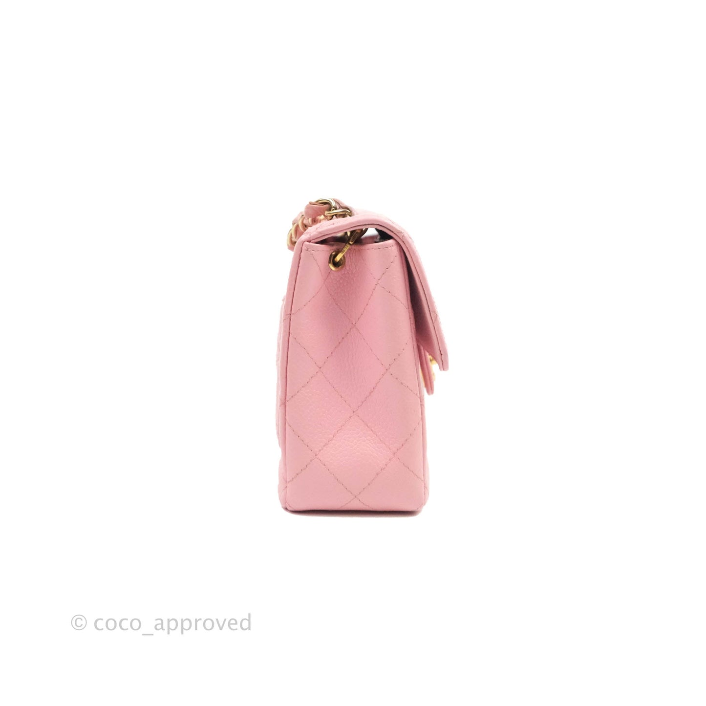 Chanel Quilted Vintage Mini Square Flap Pink Caviar Pink Hardware