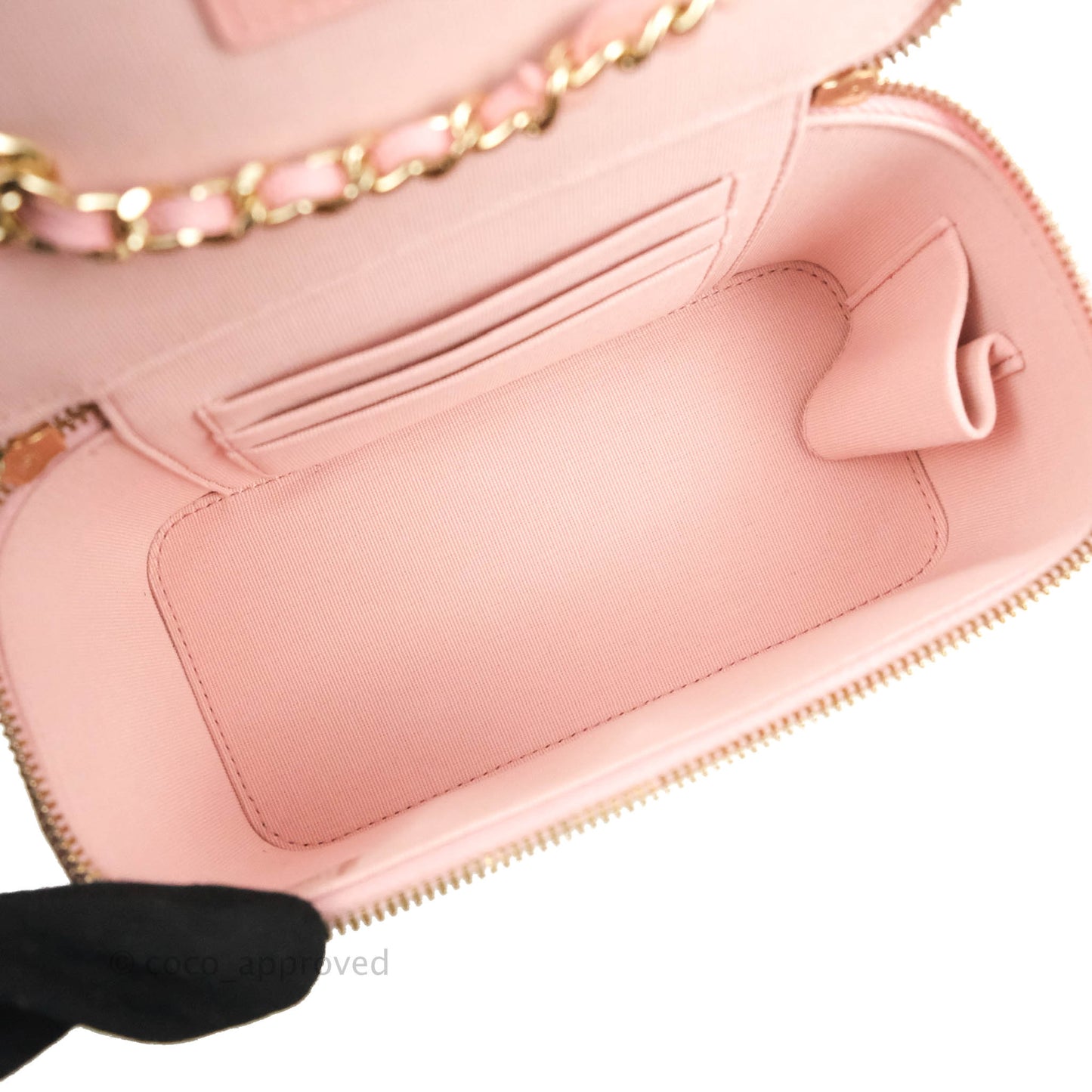 Chanel Classic Vanity With Chain Pink Caviar Gold Hardware