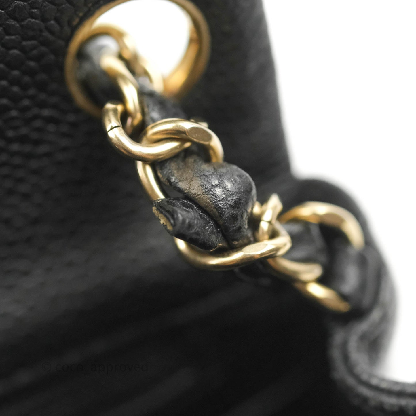 Chanel Quilted Mini Square Flap Bag Pearly Black Caviar Matte Gold Hardware