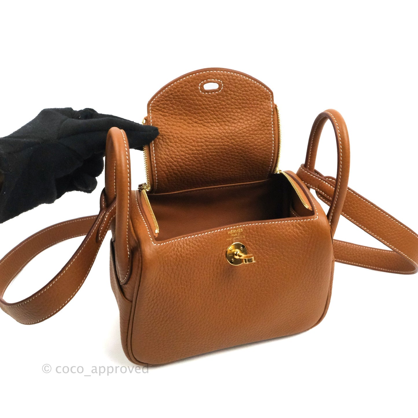 Hermès Mini Lindy 20 Gold Clemence Gold Hardware