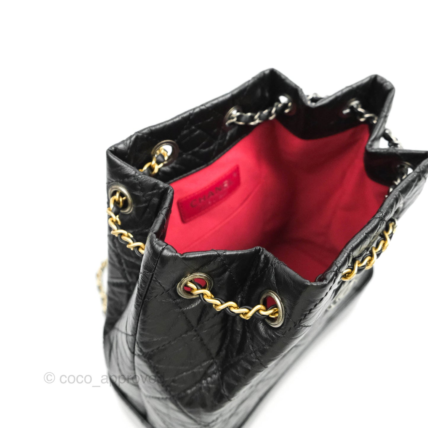 Chanel Small Gabrielle Backpack Black Aged Calfskin