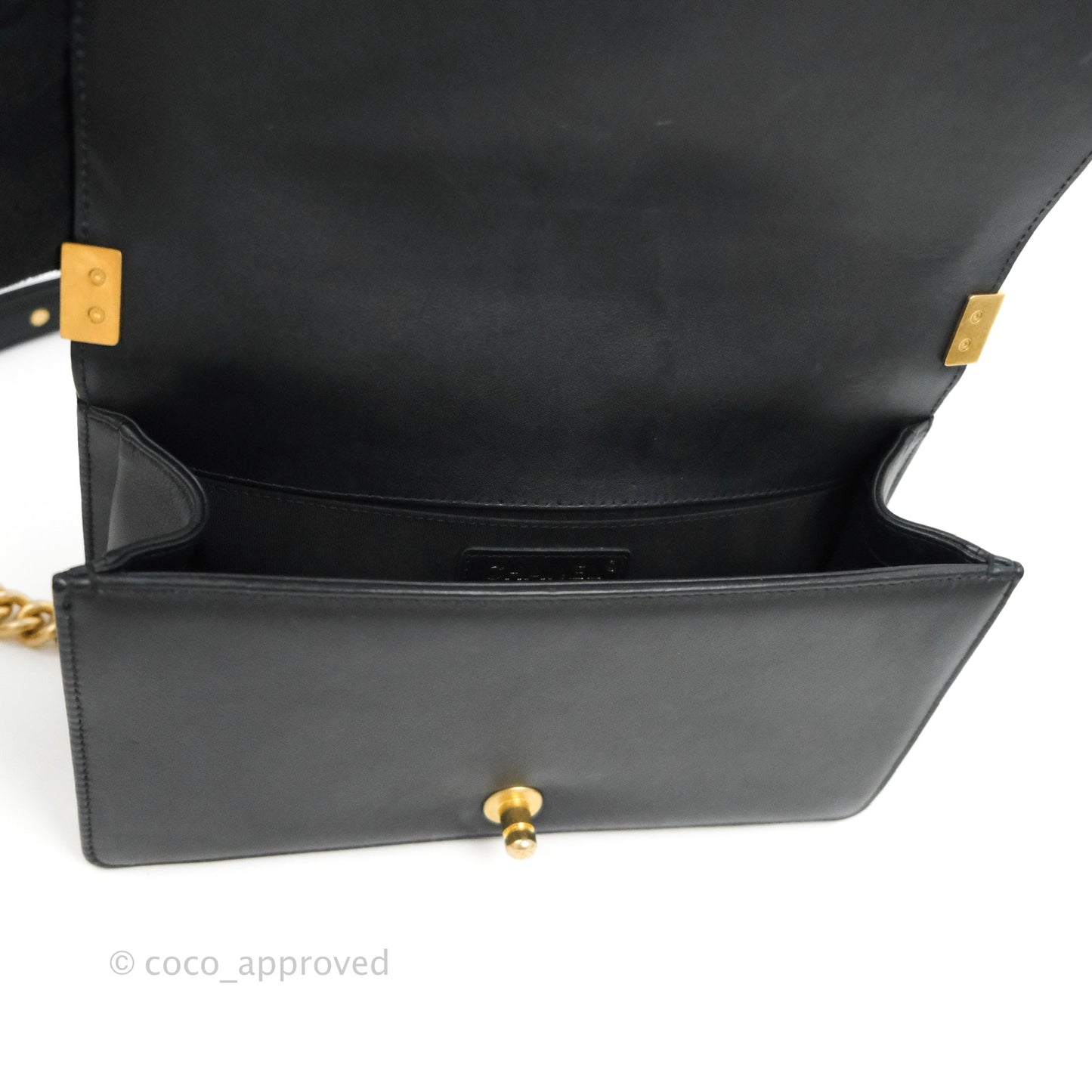 Chanel Quilted Medium Boy Black Lambskin Gold Hardware