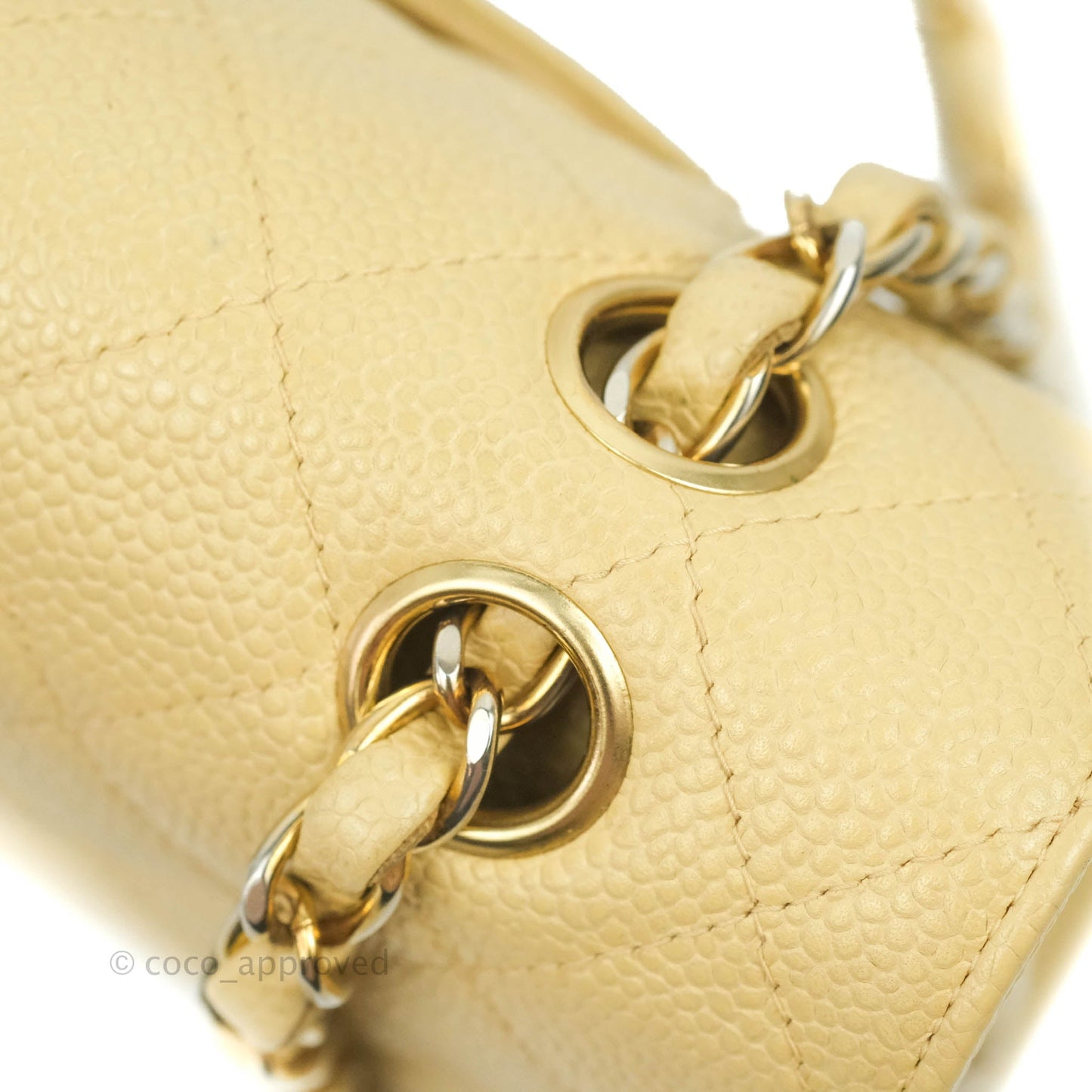 Chanel Vintage Classic M/L Medium Double Flap Bag Beige Caviar 24K Gold Hardware