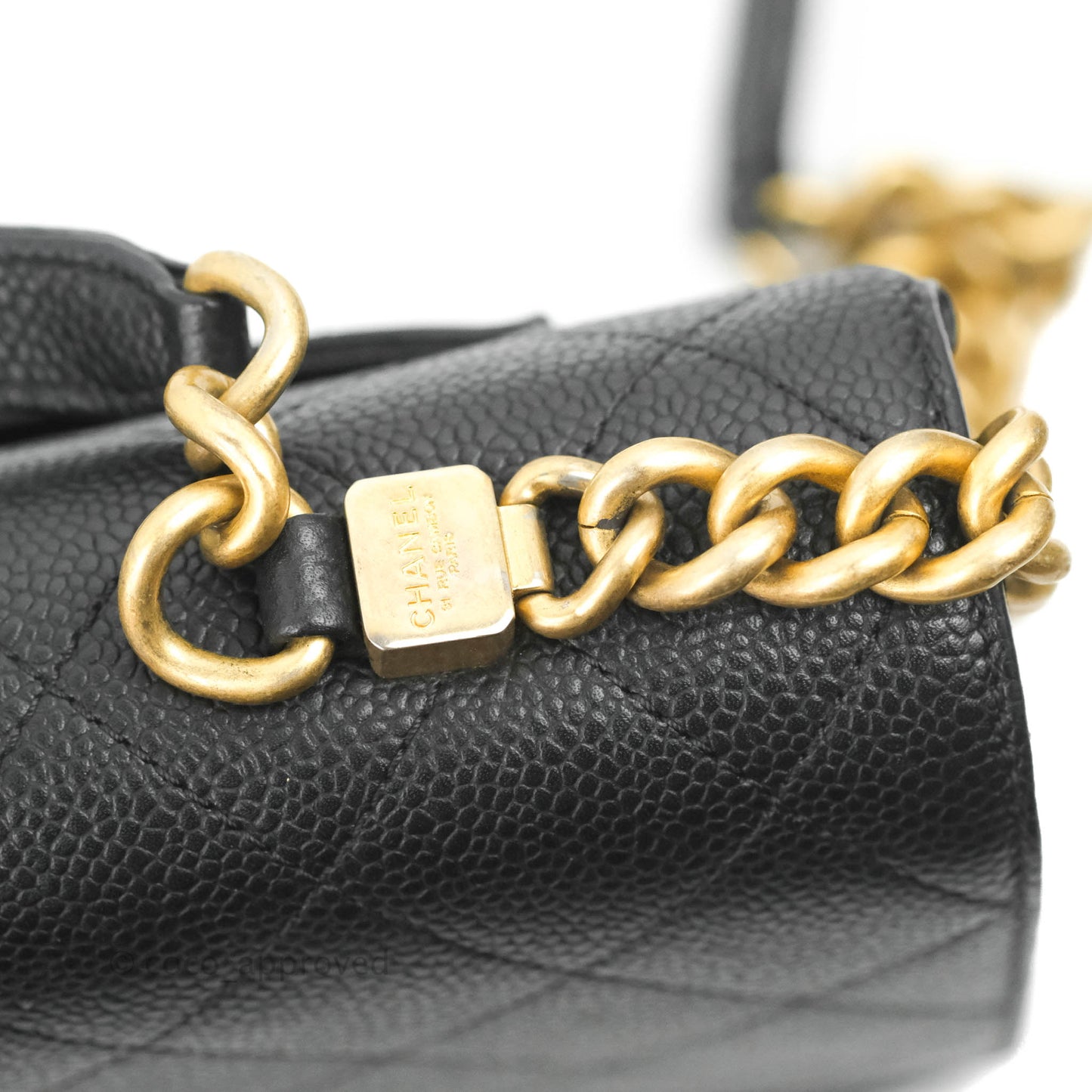 Chanel Small Chic Affinity Grained Calfskin Black Gold Hardware