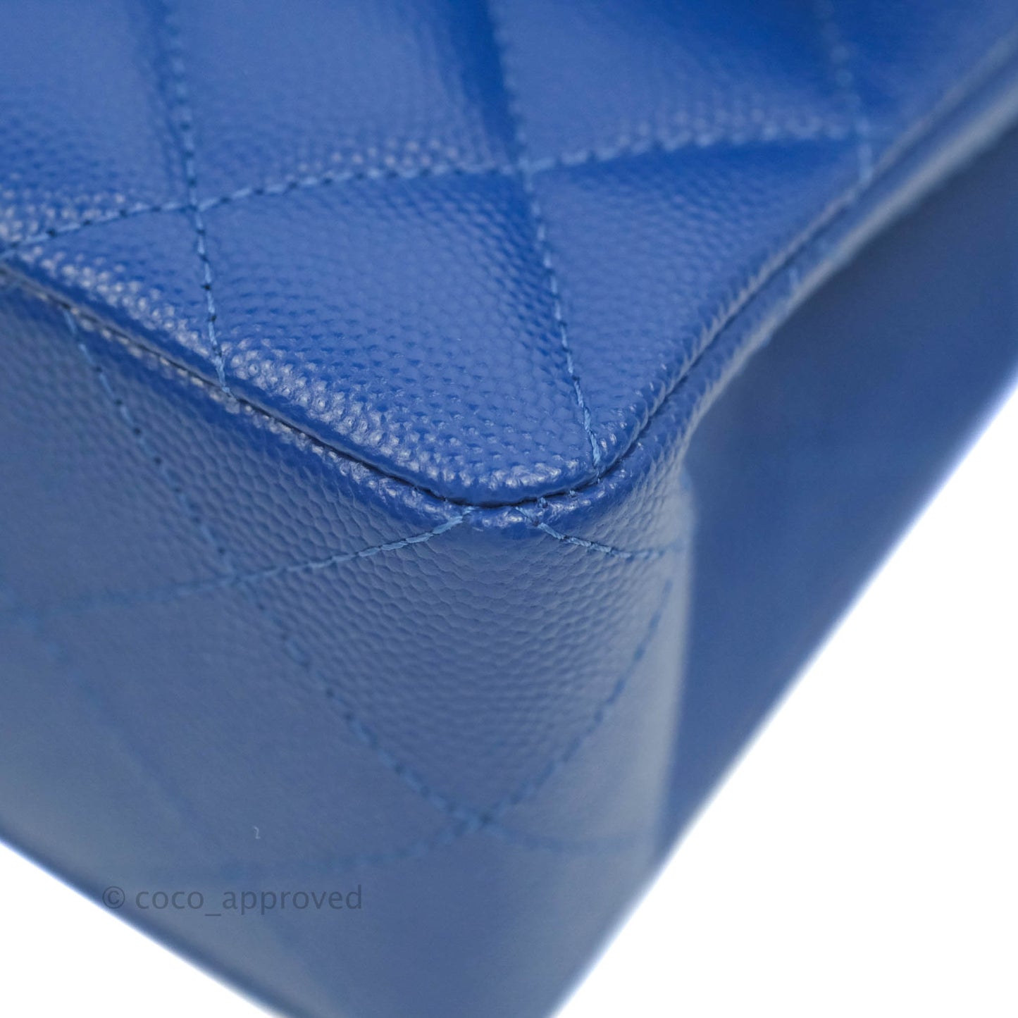 Chanel Small Classic Quilted Flap Blue Caviar Silver Hardware