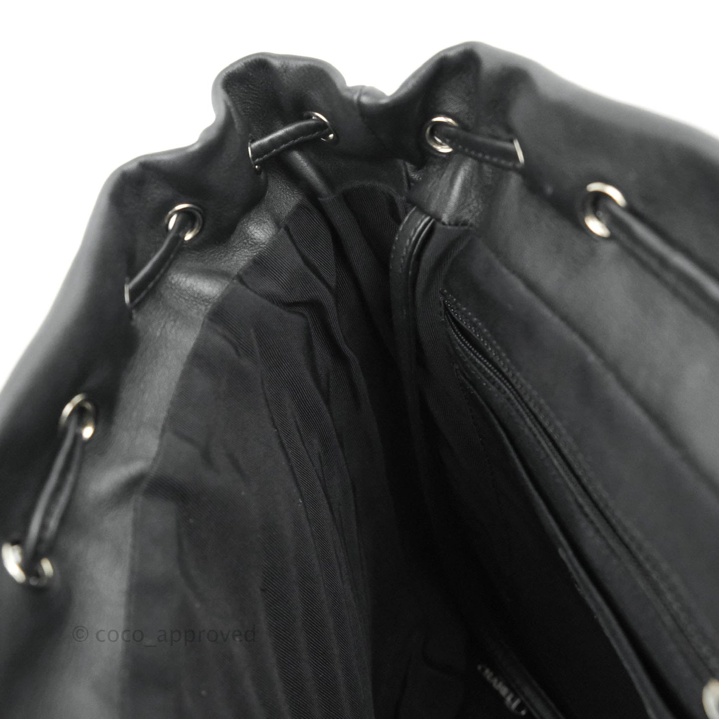 Chanel Medium Chevron Urban Spirit Backpack Black Calfskin Silver Hardware