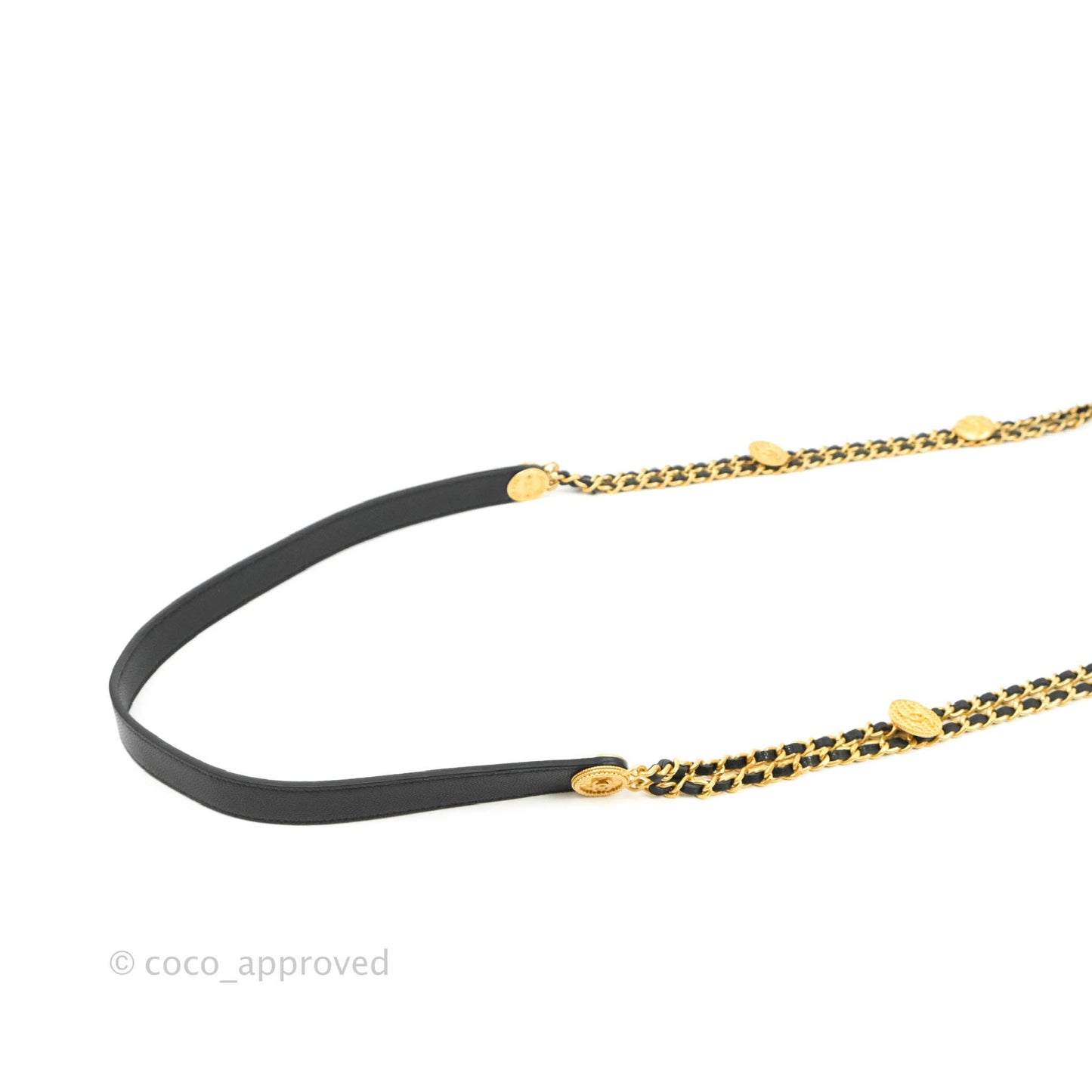 Chanel Quilted Gold CC Coin Wallet on Chain WOC Black Caviar Gold Hardware