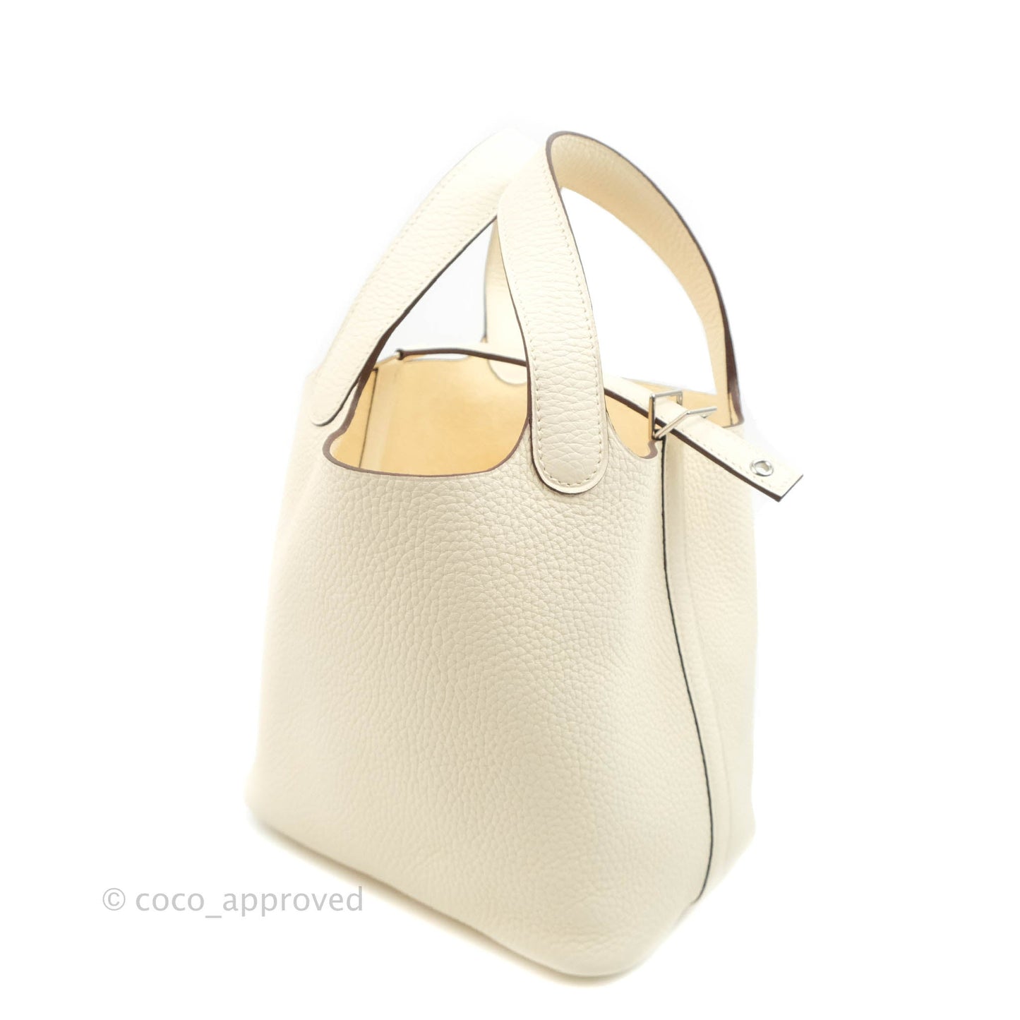 Hermès Clemence Picotin Lock 18 Nata Silver Hardware