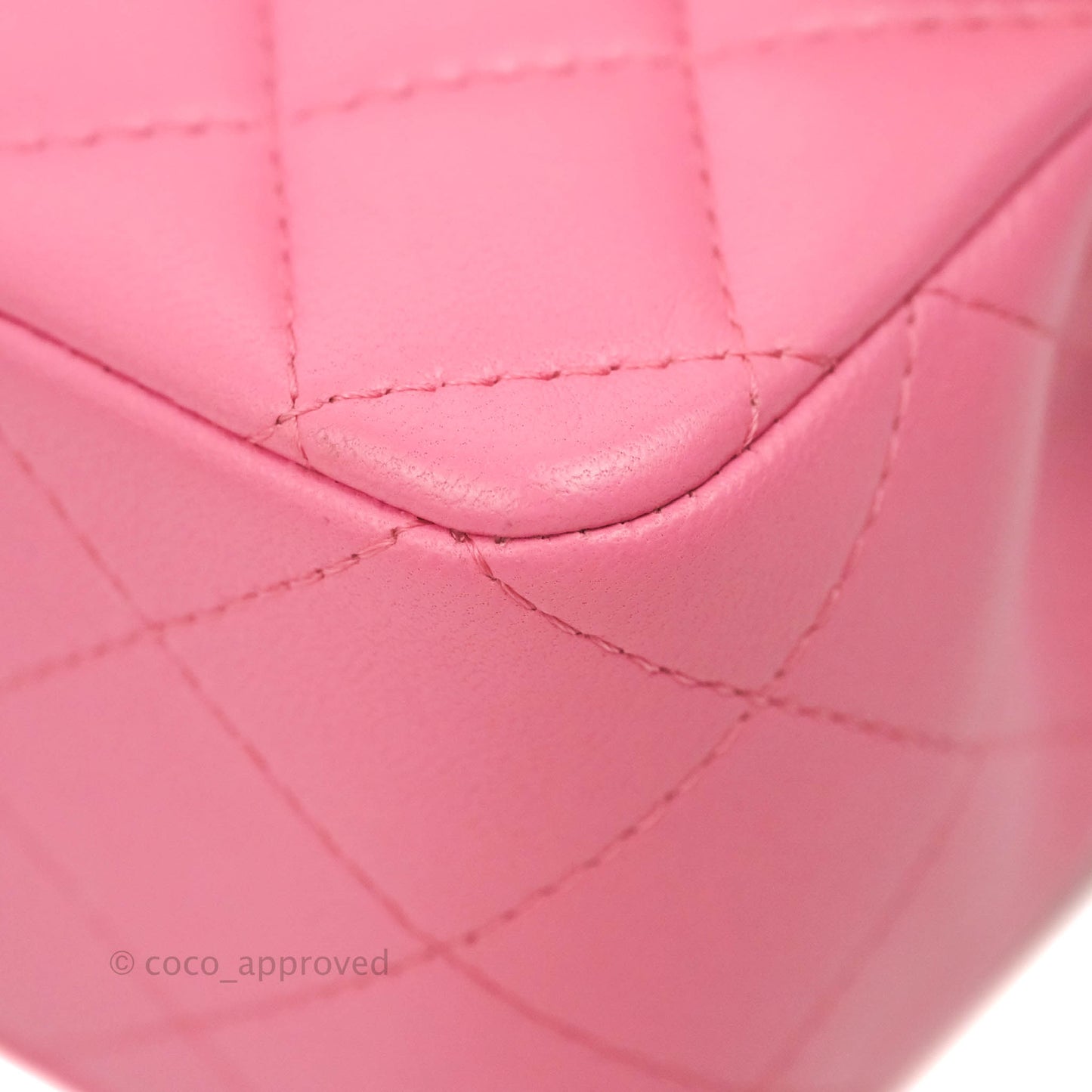 Chanel Mini Rectangular Pink Lambskin Rainbow Hardware