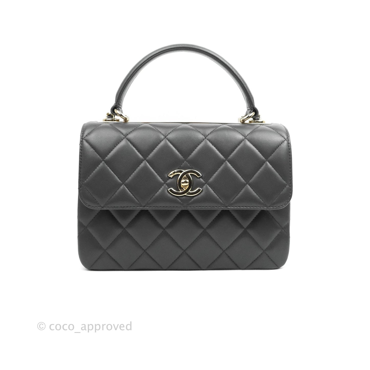 Chanel Small Quilted Trendy CC Dark Grey Lambskin Gold Hardware