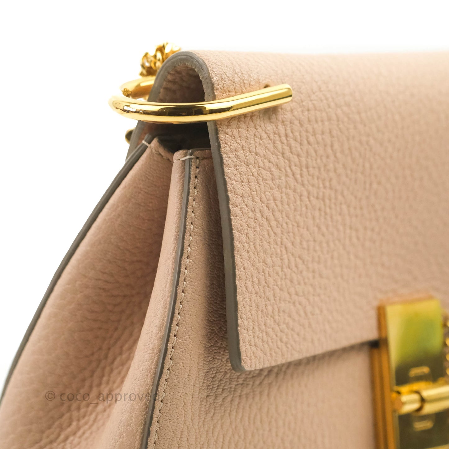 Chloe Drew Crossbody Bag Pink Grained Leather