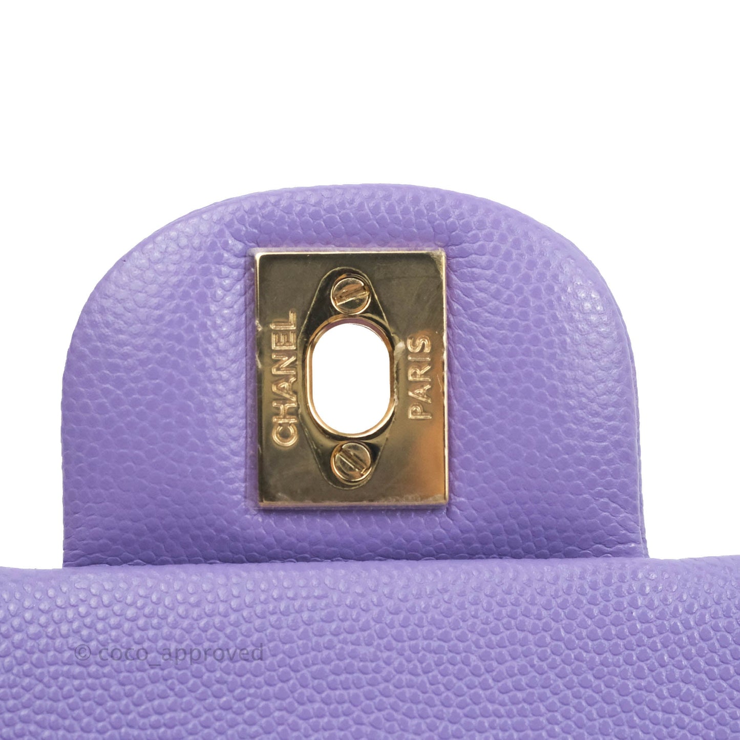 Chanel Small Classic Quilted Flap Purple Caviar Gold Hardware 20S
