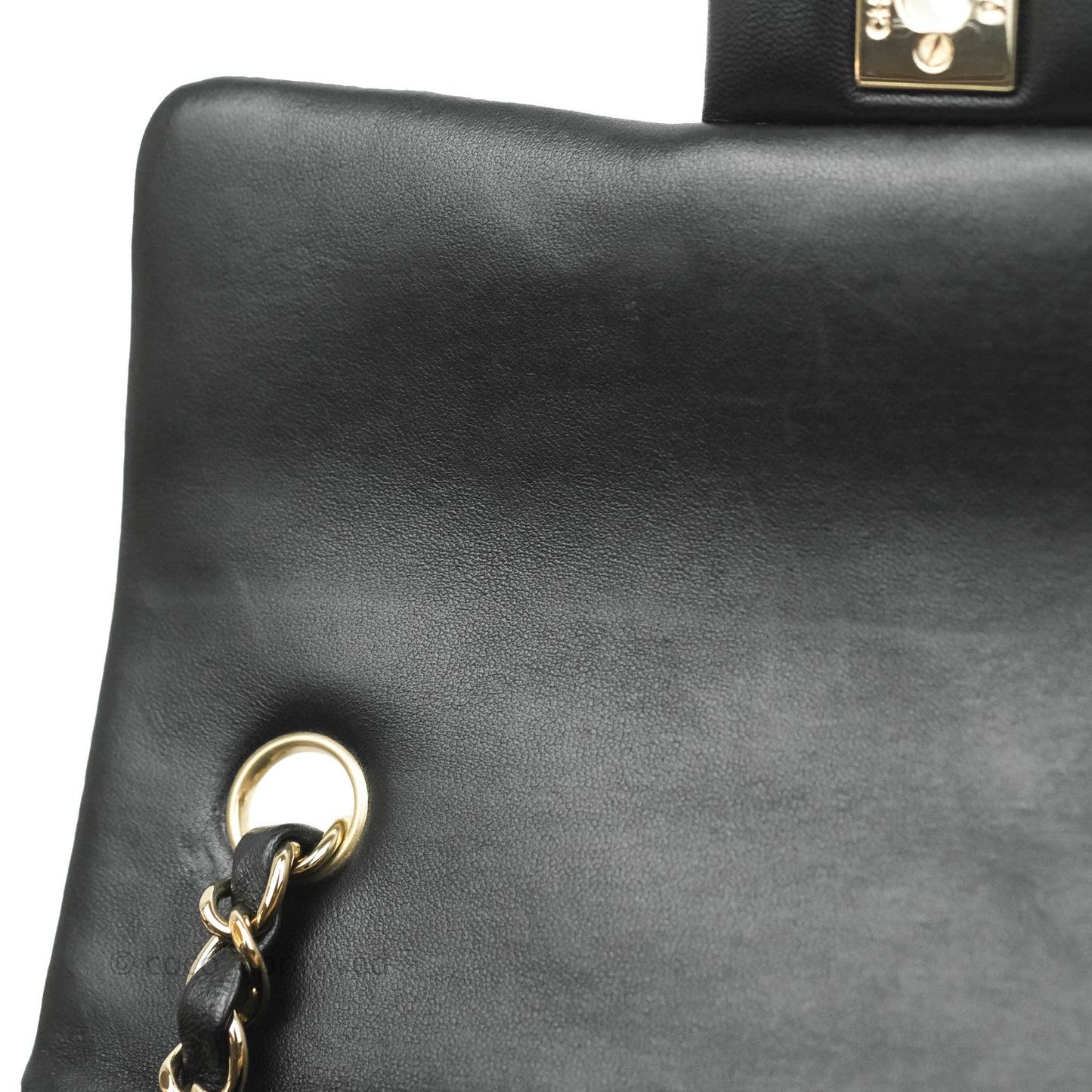 Chanel Quilted Mini Rectangular Flap Black Lambskin Gold Hardware