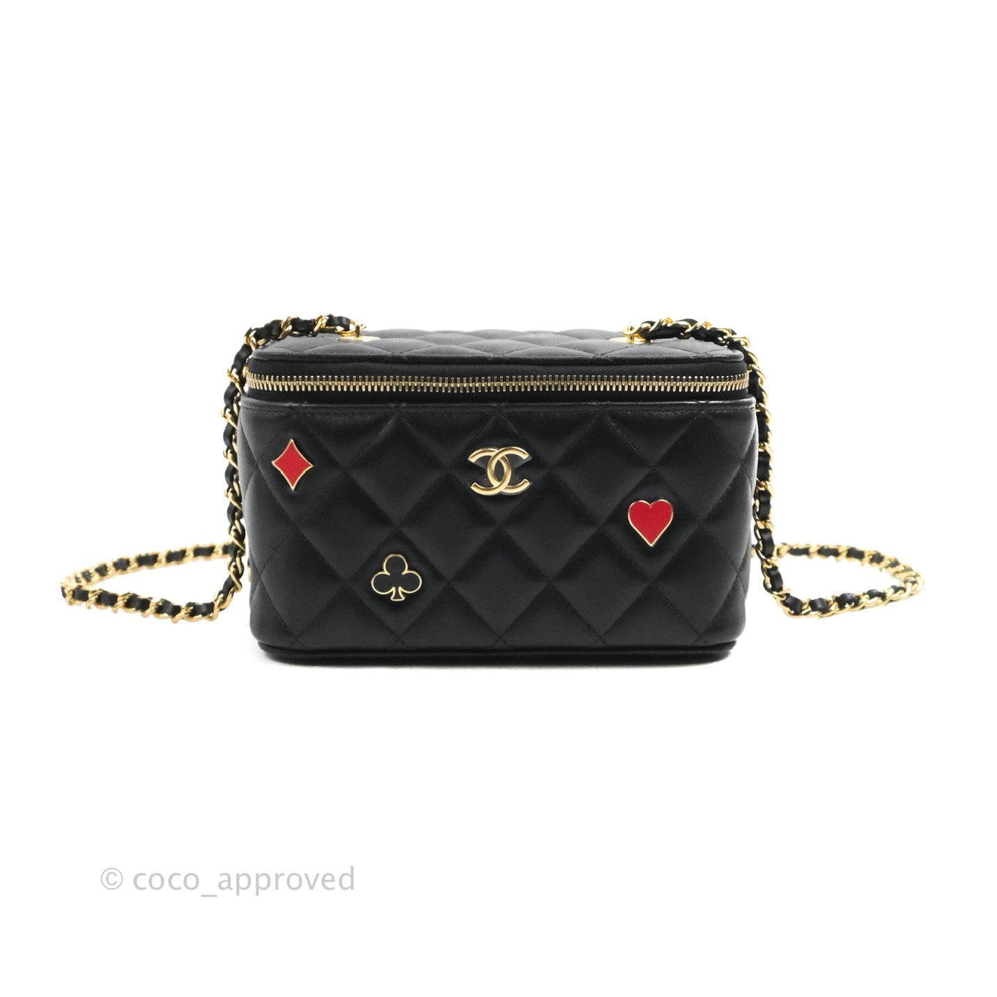 Chanel Vanity with Chain Black Lambskin Gold Hardware 23C