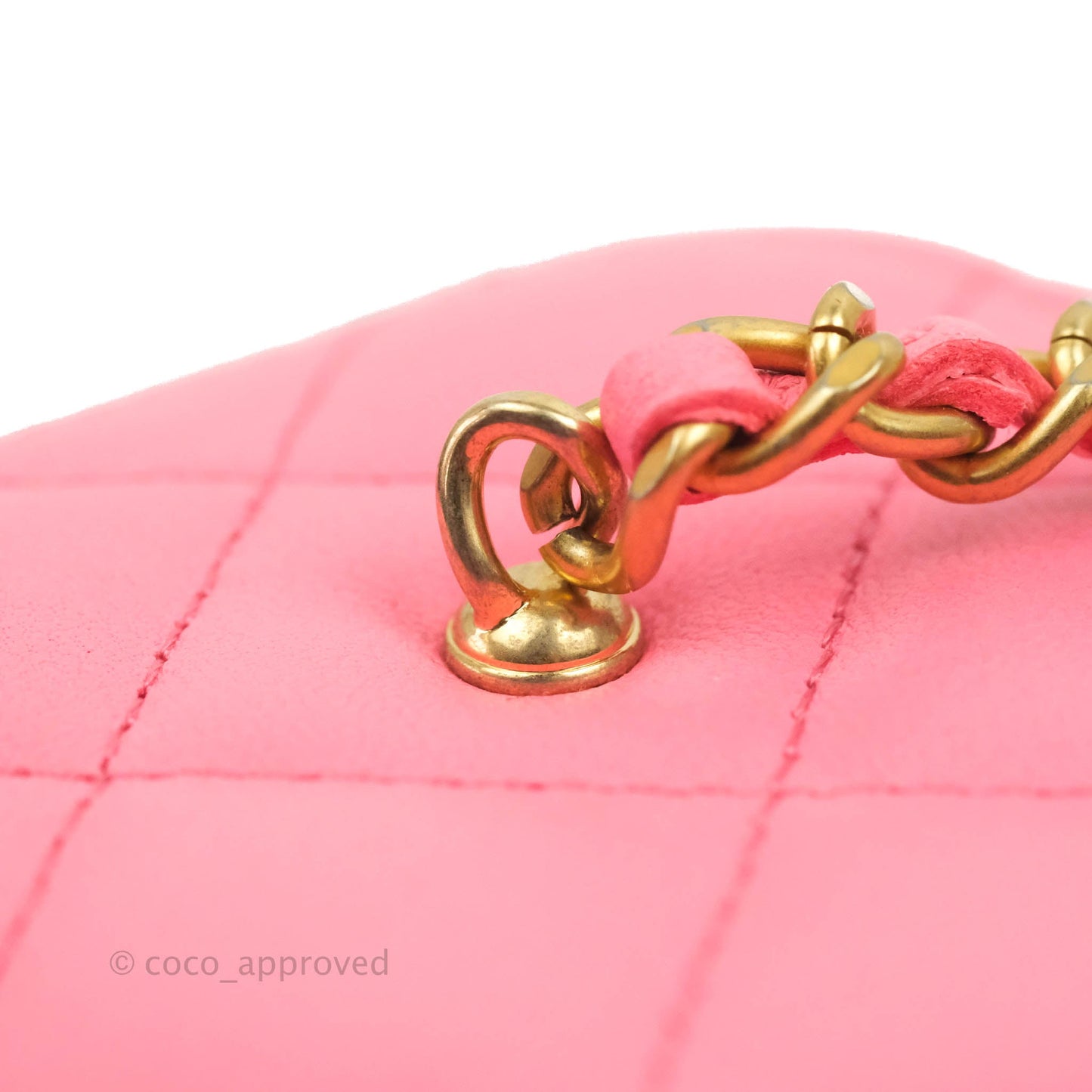 Chanel Vanity with Pearl Crush Chain Pink Lambskin Aged Gold Hardware