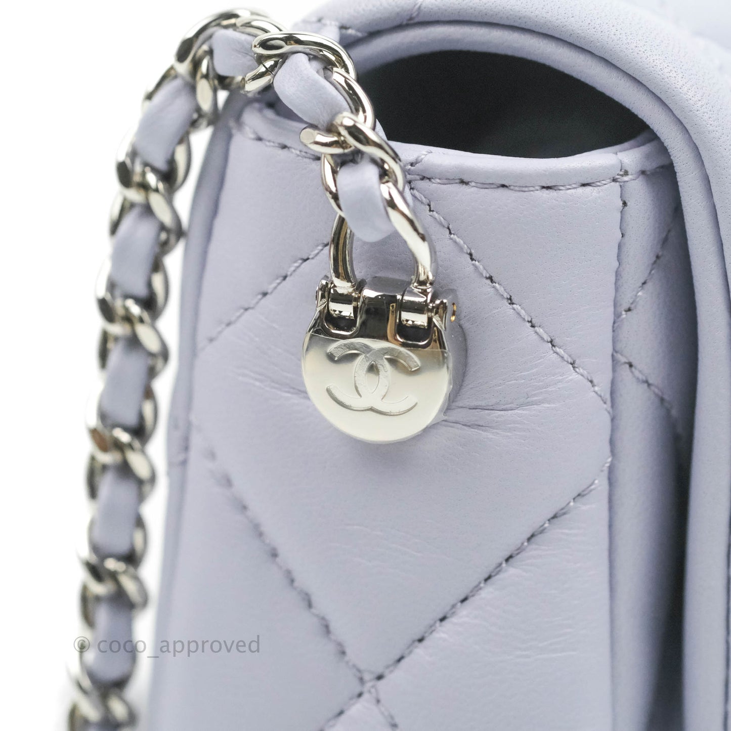 Chanel Quilted My Perfect Mini With Pearl Lilac Lambskin Silver Hardware