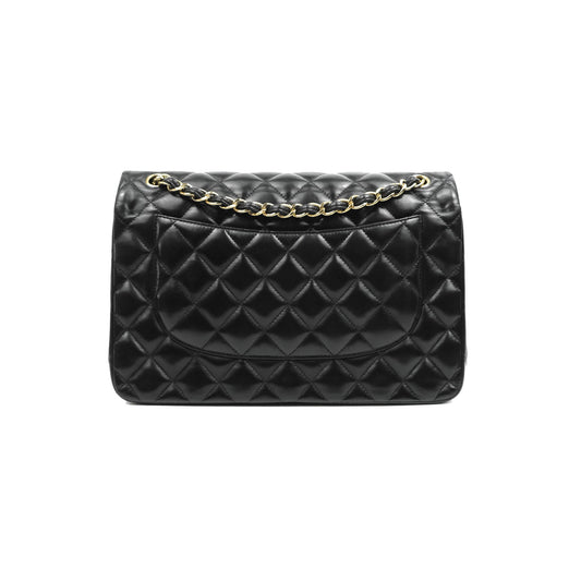 Chanel Jumbo Double Flap Black Lambskin Gold Hardware