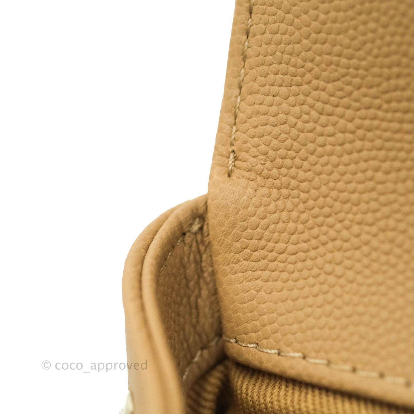 Chanel Quilted Small Business Affinity Flap Dark Beige Caviar Light Gold Hardware