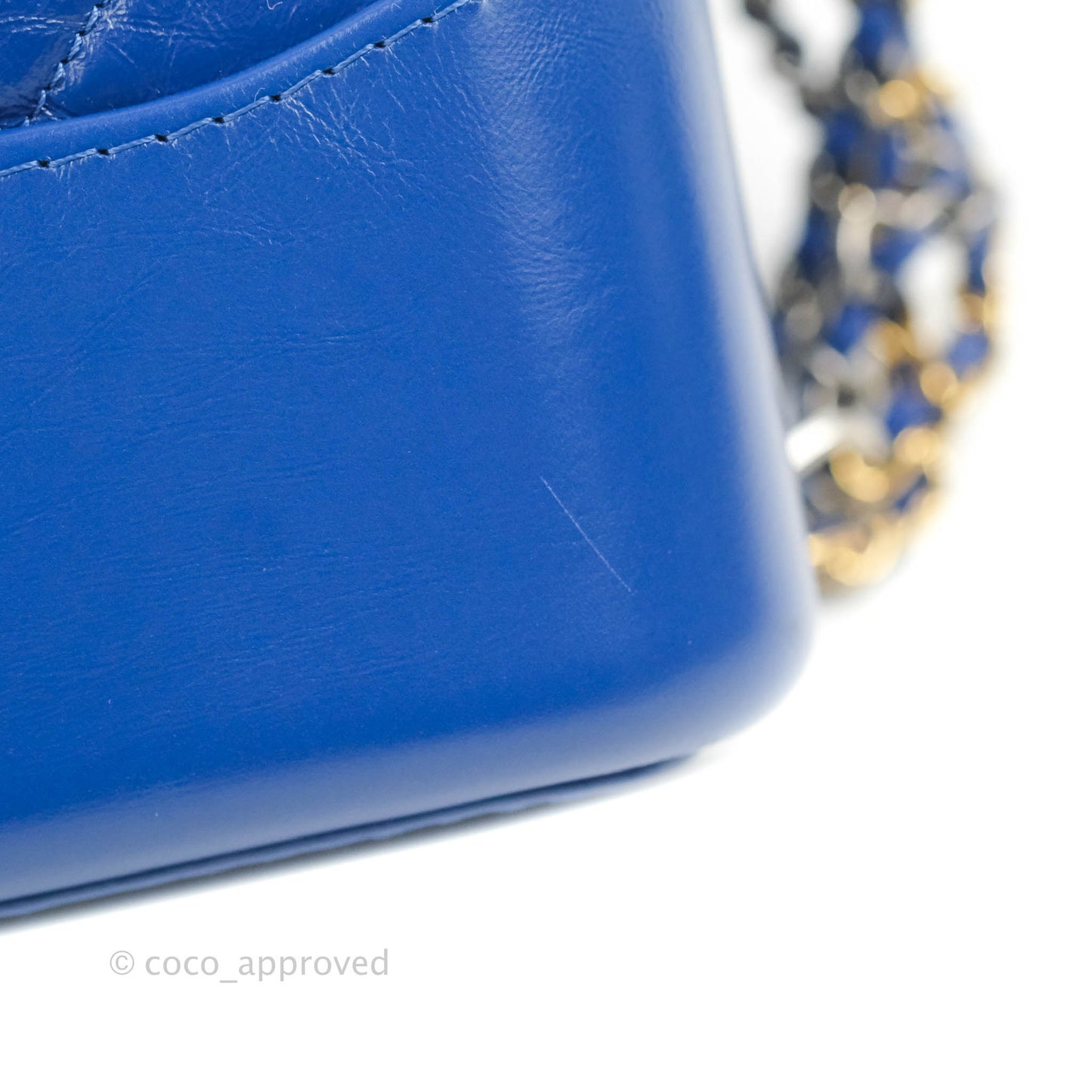 Chanel Quilted Small Gabrielle Logo Hobo Blue Aged Calfskin