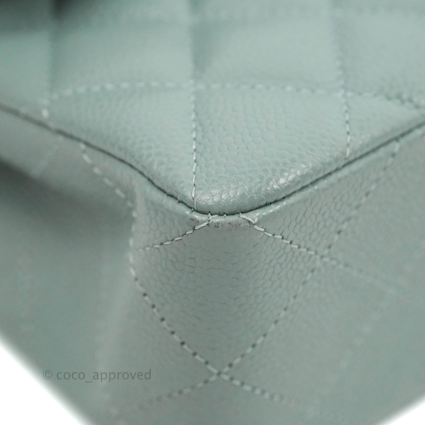 Chanel Small Classic Quilted Flap Light Blue Caviar Silver Hardware 20B