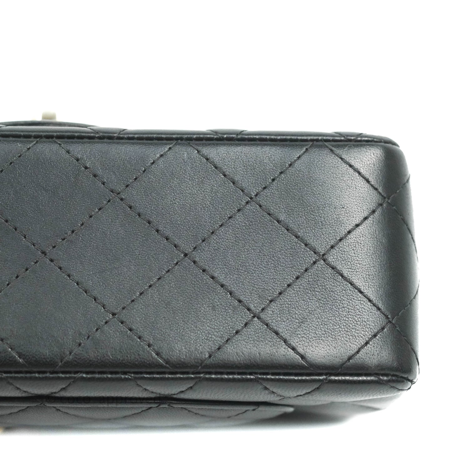 Chanel Quilted Mini Rectangular Black Lambskin Gold Hardware