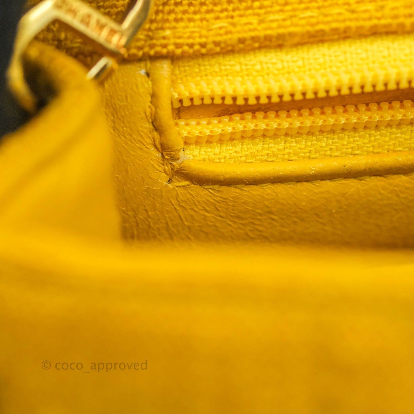 Chanel Vintage Small Classic Diana Flap Bag Yellow Linen Fabric 24K Gold Hardware