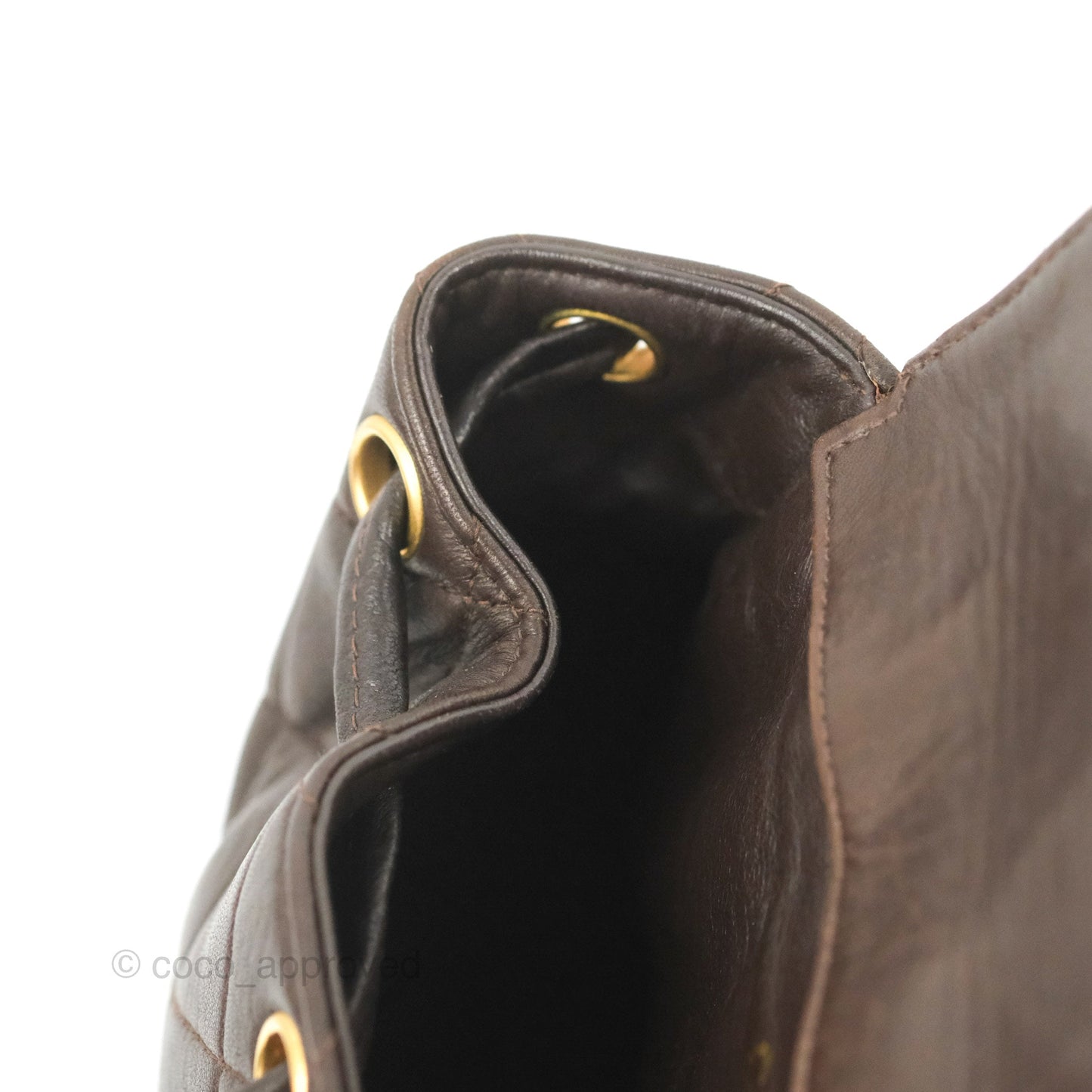 Chanel Vintage CC Duma Backpack Brown Lambskin 24K Gold Hardware