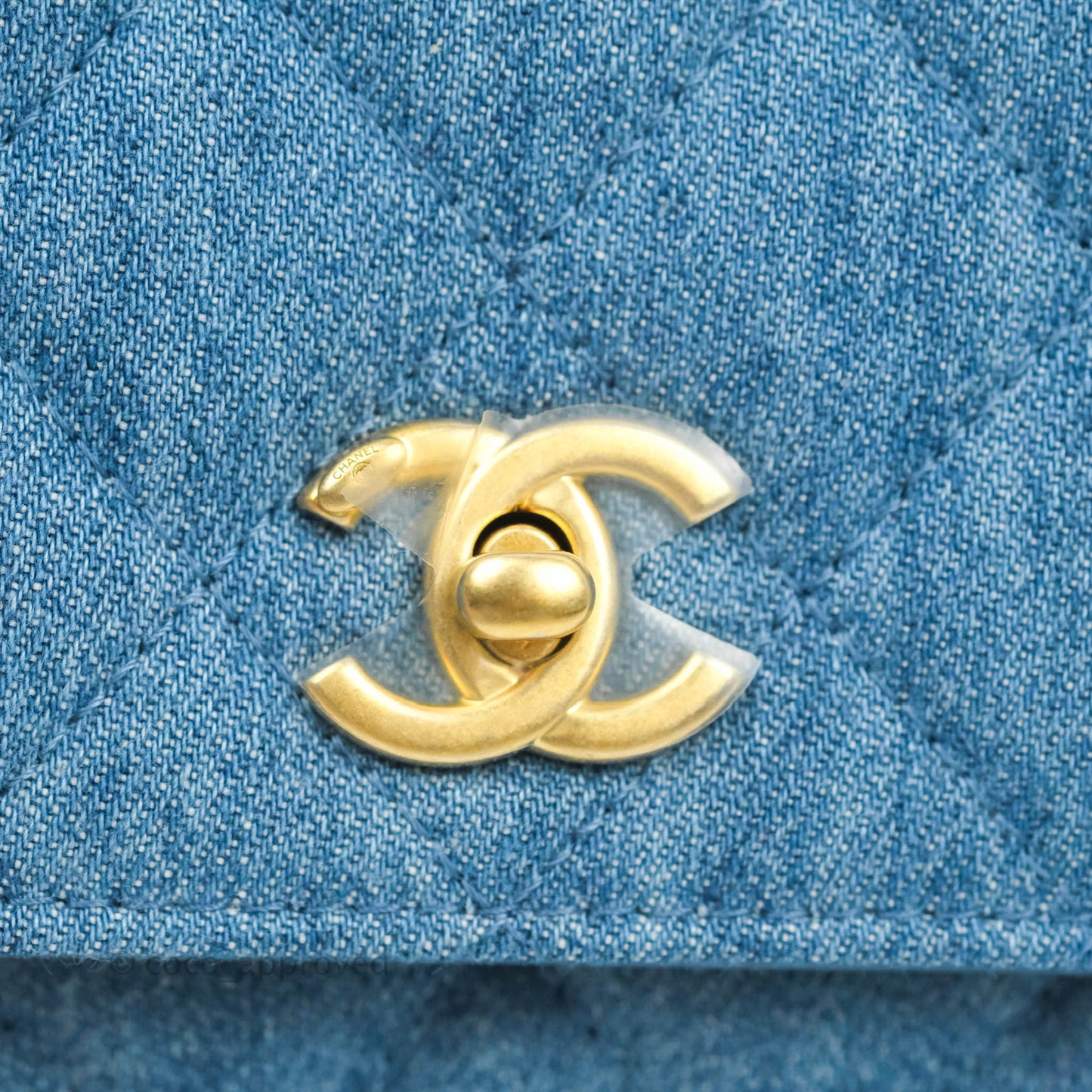 Chanel Quilted Pearl Crush Wallet on Chain WOC Denim Aged Gold Hardware