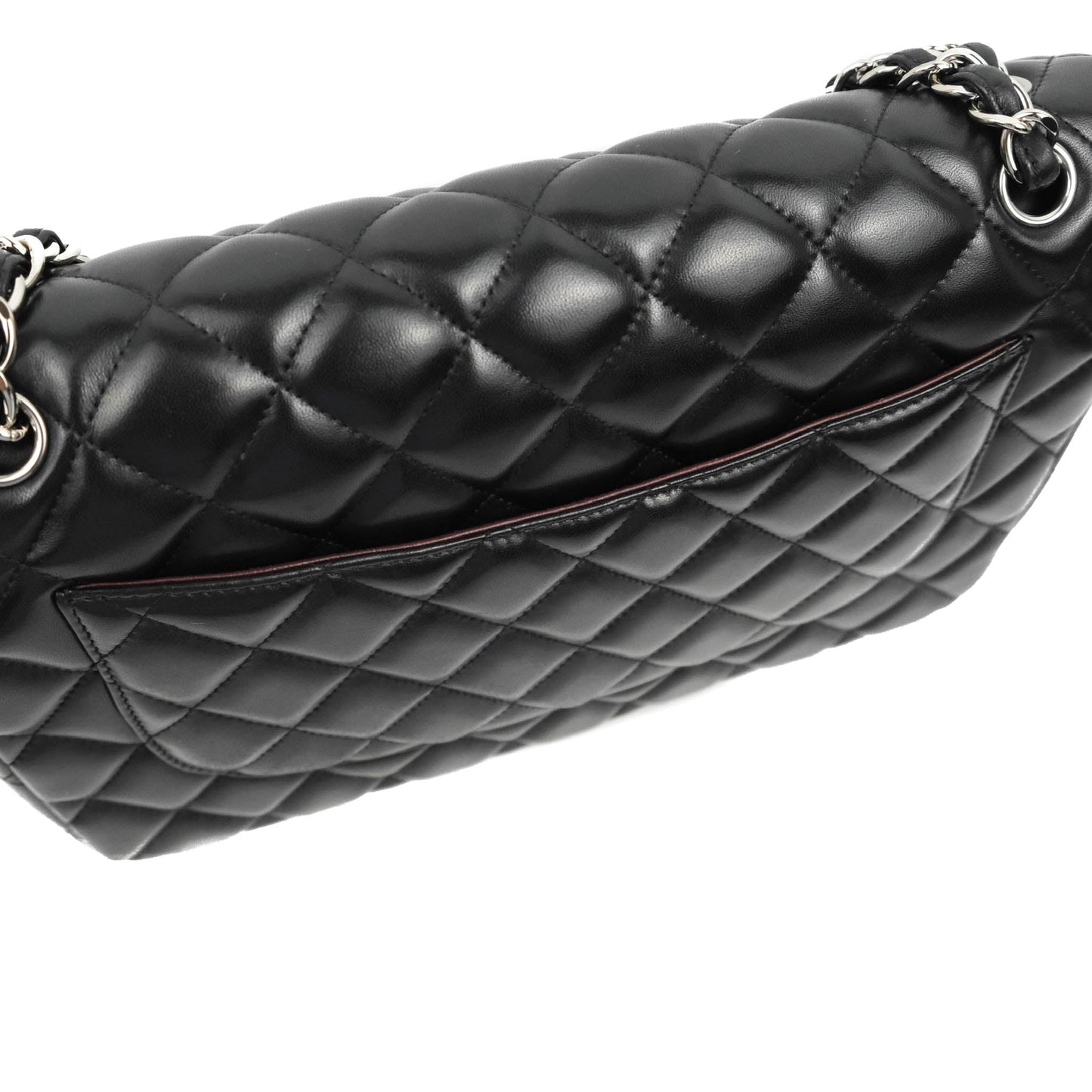 Chanel Jumbo Double Flap Black Lambskin Silver Hardware⁣⁣