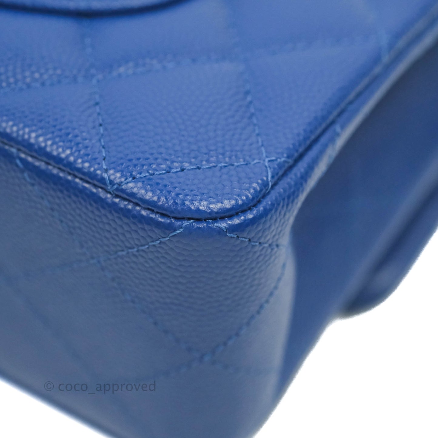 Chanel Small Classic Quilted Flap Blue Caviar Silver Hardware