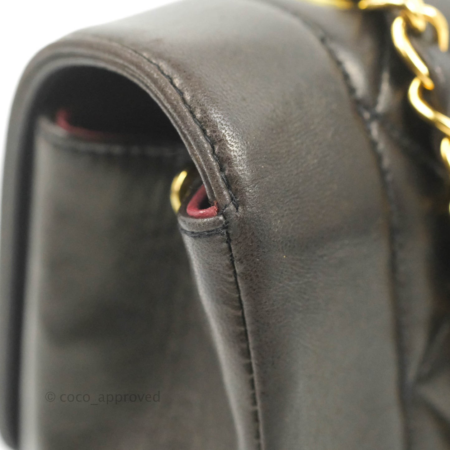 Chanel Vintage Small Quilted Classic Diana Flap Bag Black Lambskin 24K Gold Hardware