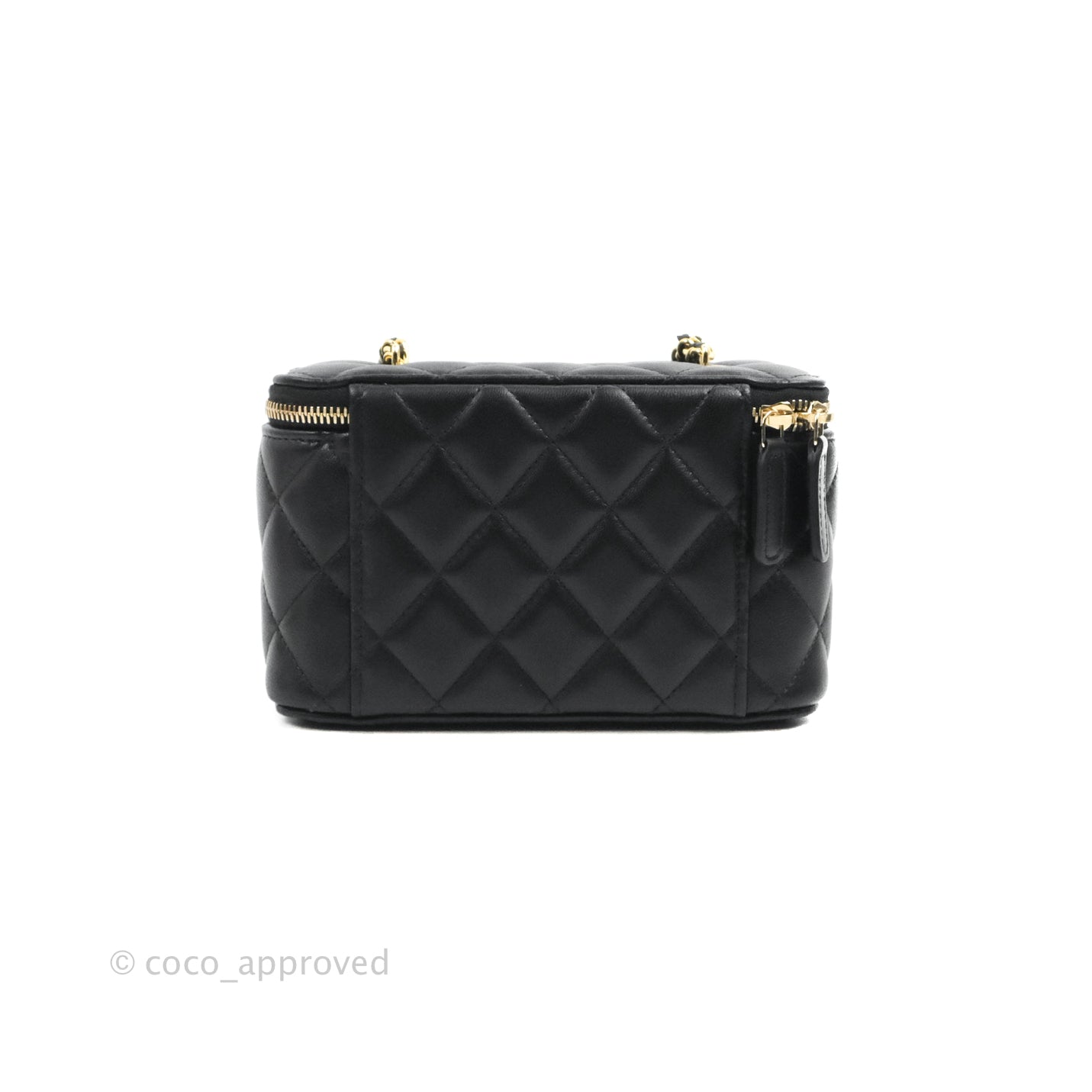 Chanel Vanity with Chain Black Lambskin Gold Hardware 23C