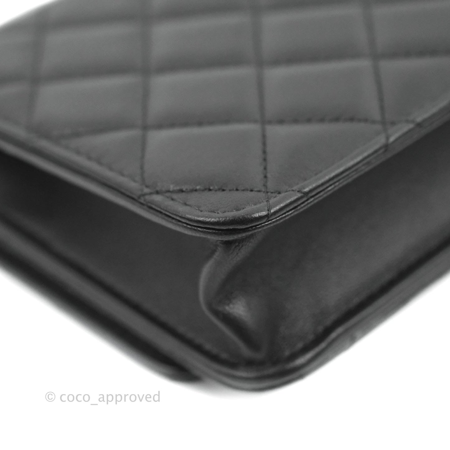 Chanel Quilted WOC Black Lambskin Gold Hardware