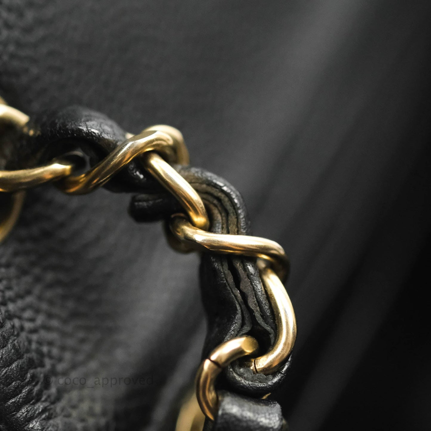 Chanel Quilted Mini Square Flap Bag Pearly Black Caviar Matte Gold Hardware