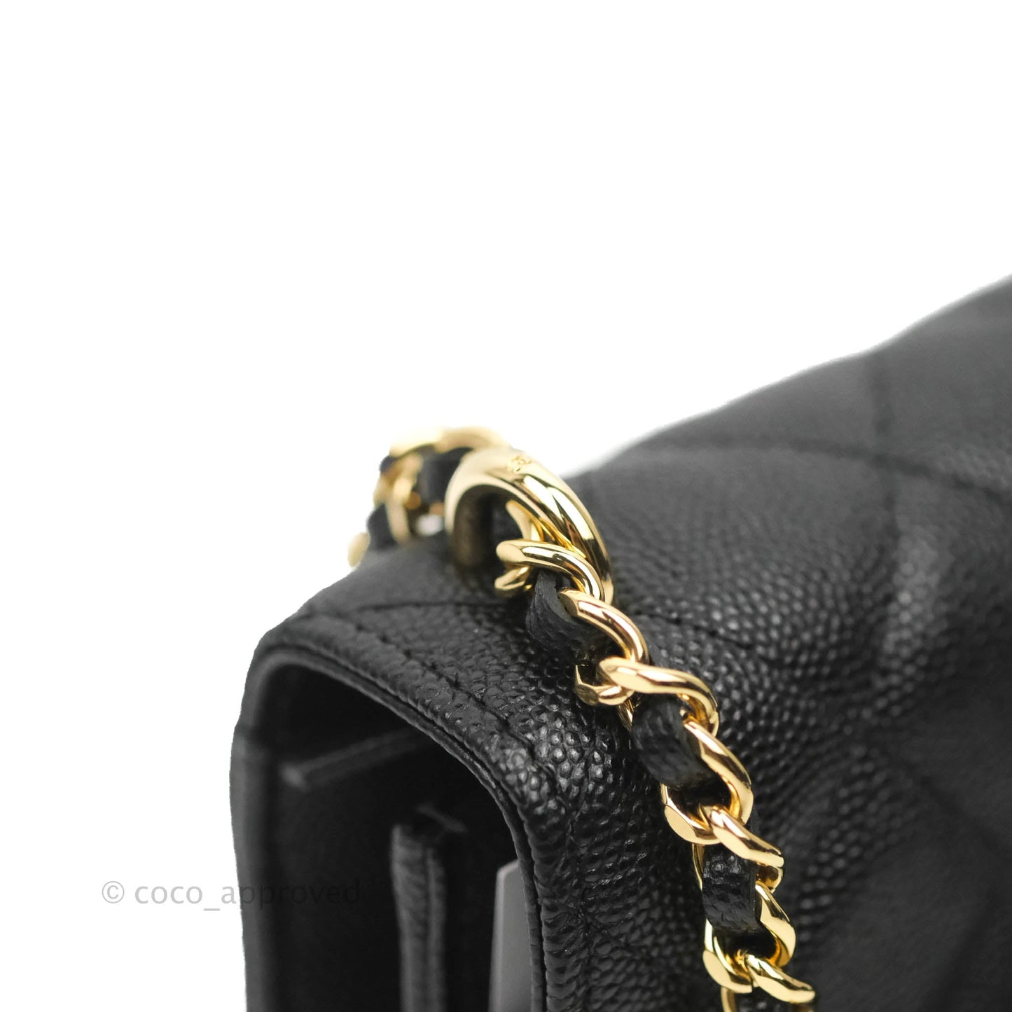 Chanel Quilted WOC Black Caviar Gold Hardware 22A