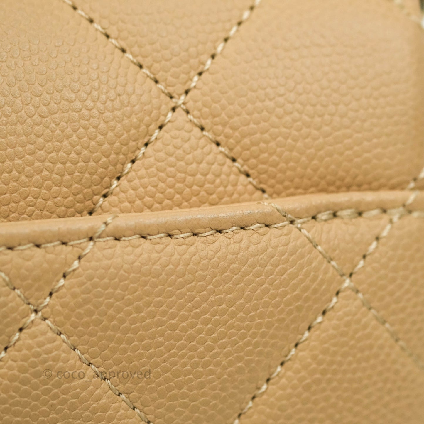 Chanel Quilted Small Business Affinity Flap Dark Beige Caviar Light Gold Hardware