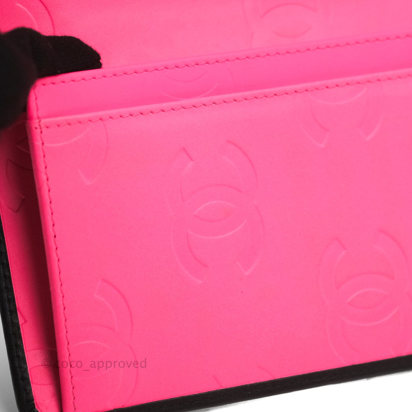 Chanel Quilted Cambon Yen Wallet Black Calfskin Silver Hardware
