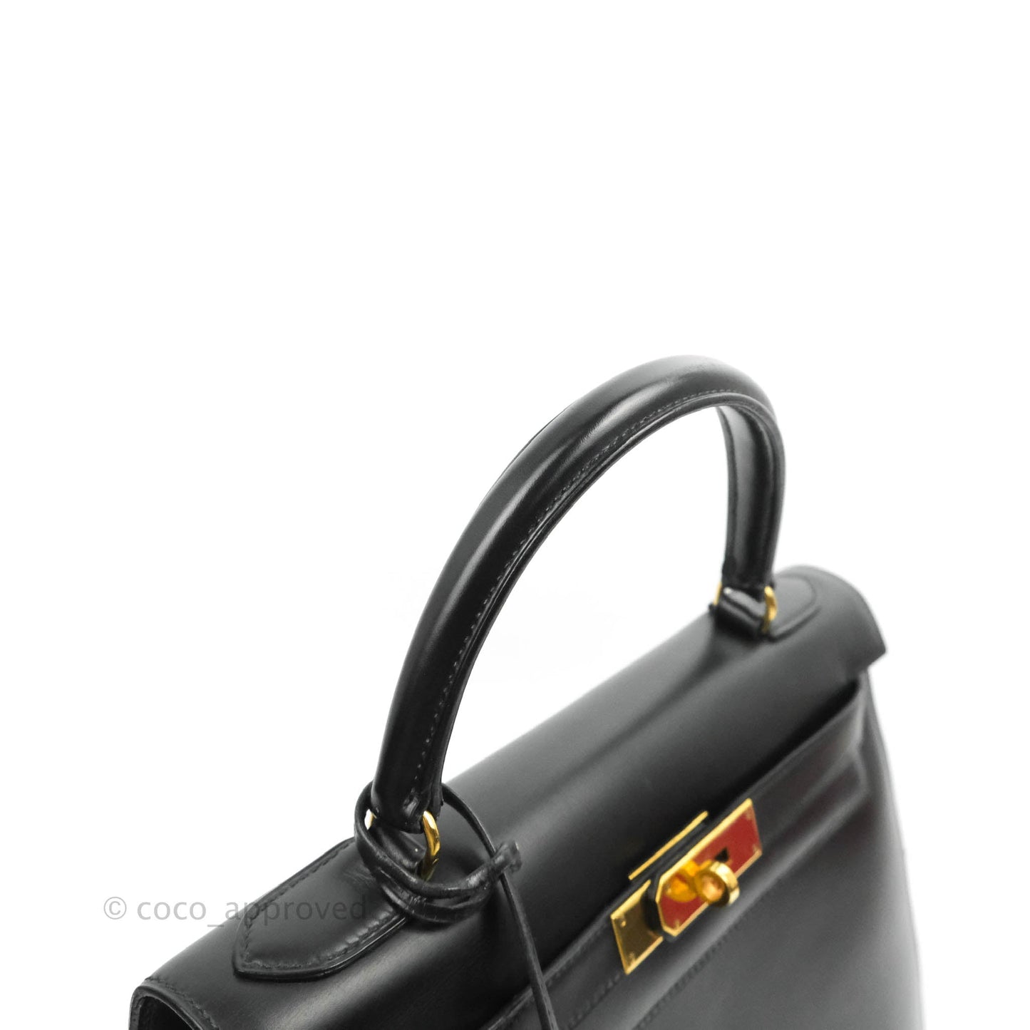 Hermès Kelly 28 Vintage Sellier Black Box Leather Gold Hardware