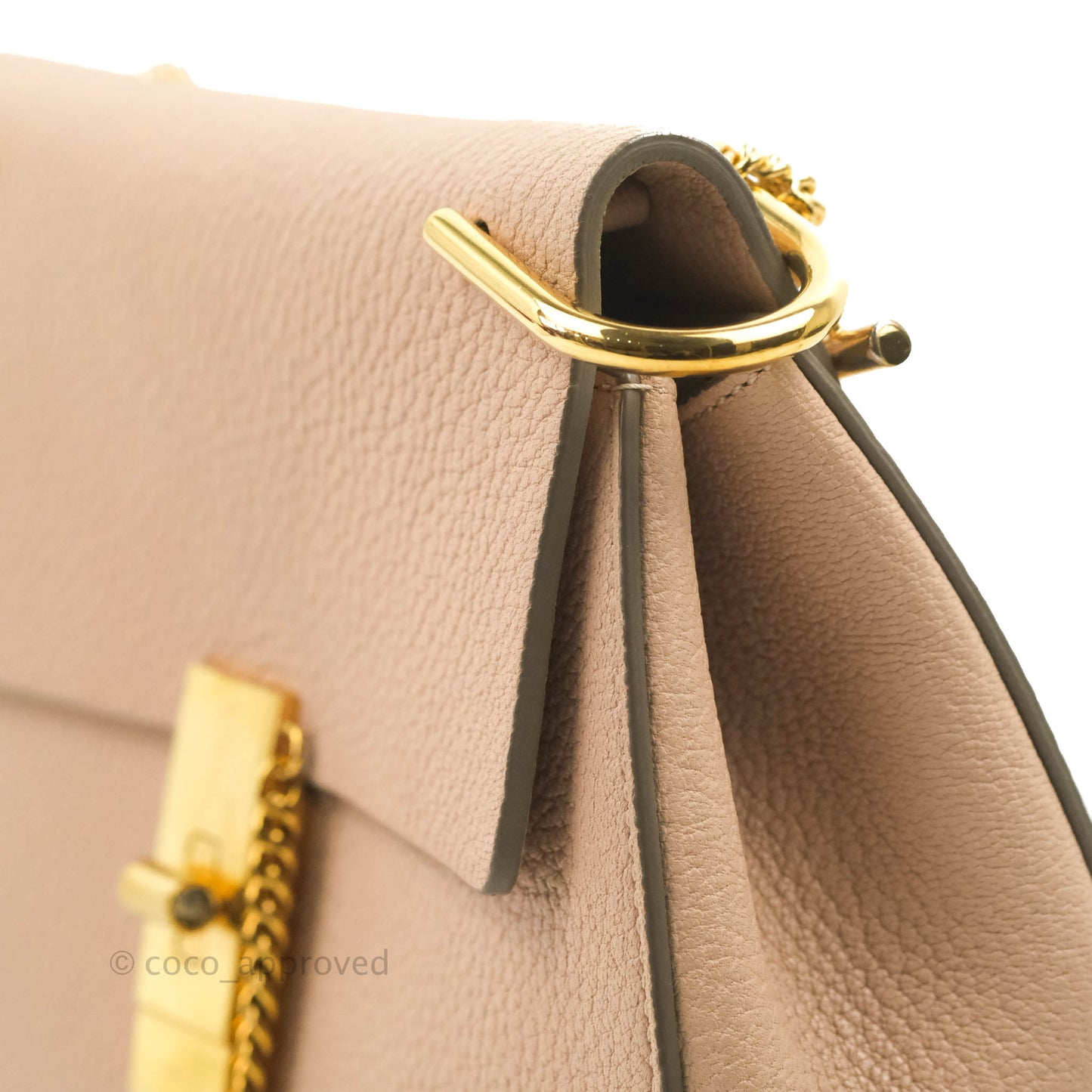 Chloe Drew Crossbody Bag Pink Grained Leather