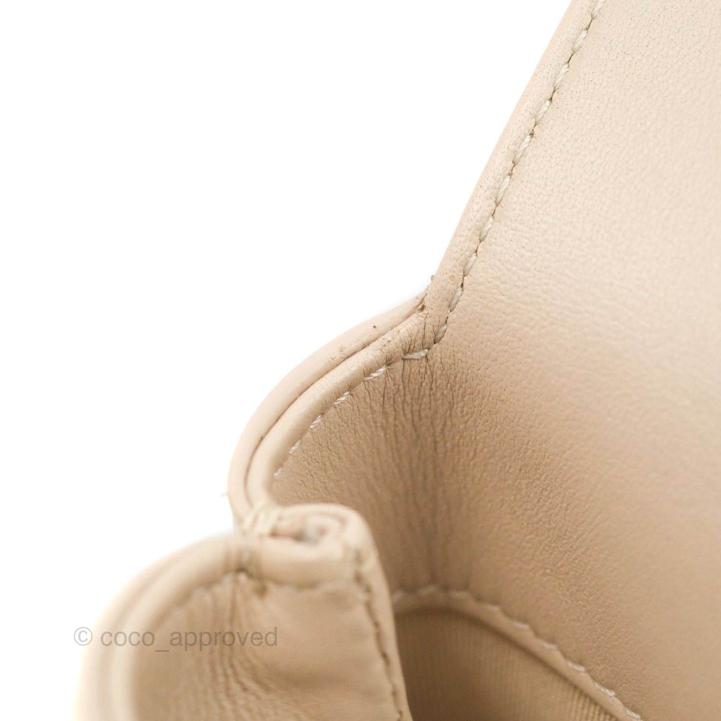 Chanel Flat Quilted Flap Bag Light Beige Calfskin Gold Hardware