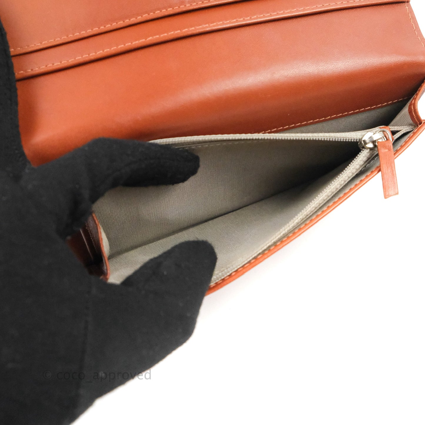 Chanel Yen Wallet Orange Claire Grained Calfskin